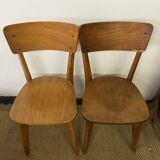 Ensemble table et 4 chaises en bois vintage