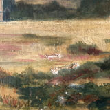 Landscape painting Tuscany 19th century.