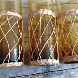 Series of 6 amber glasses