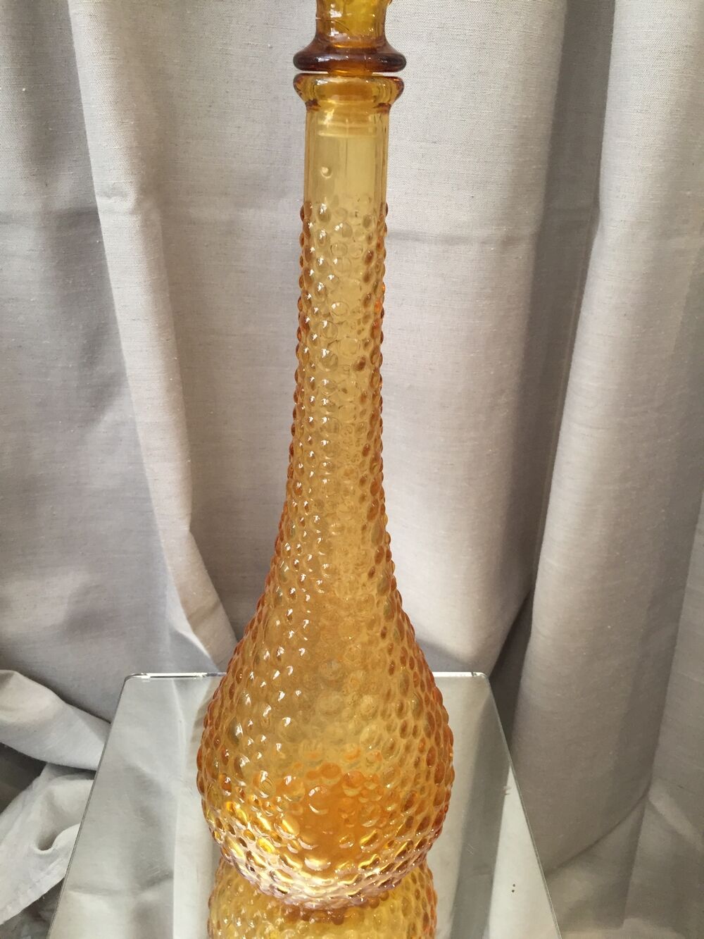 AMBER BOTTLE EMPOLI GENIE MADE IN ITALY SMALL BUBBLES