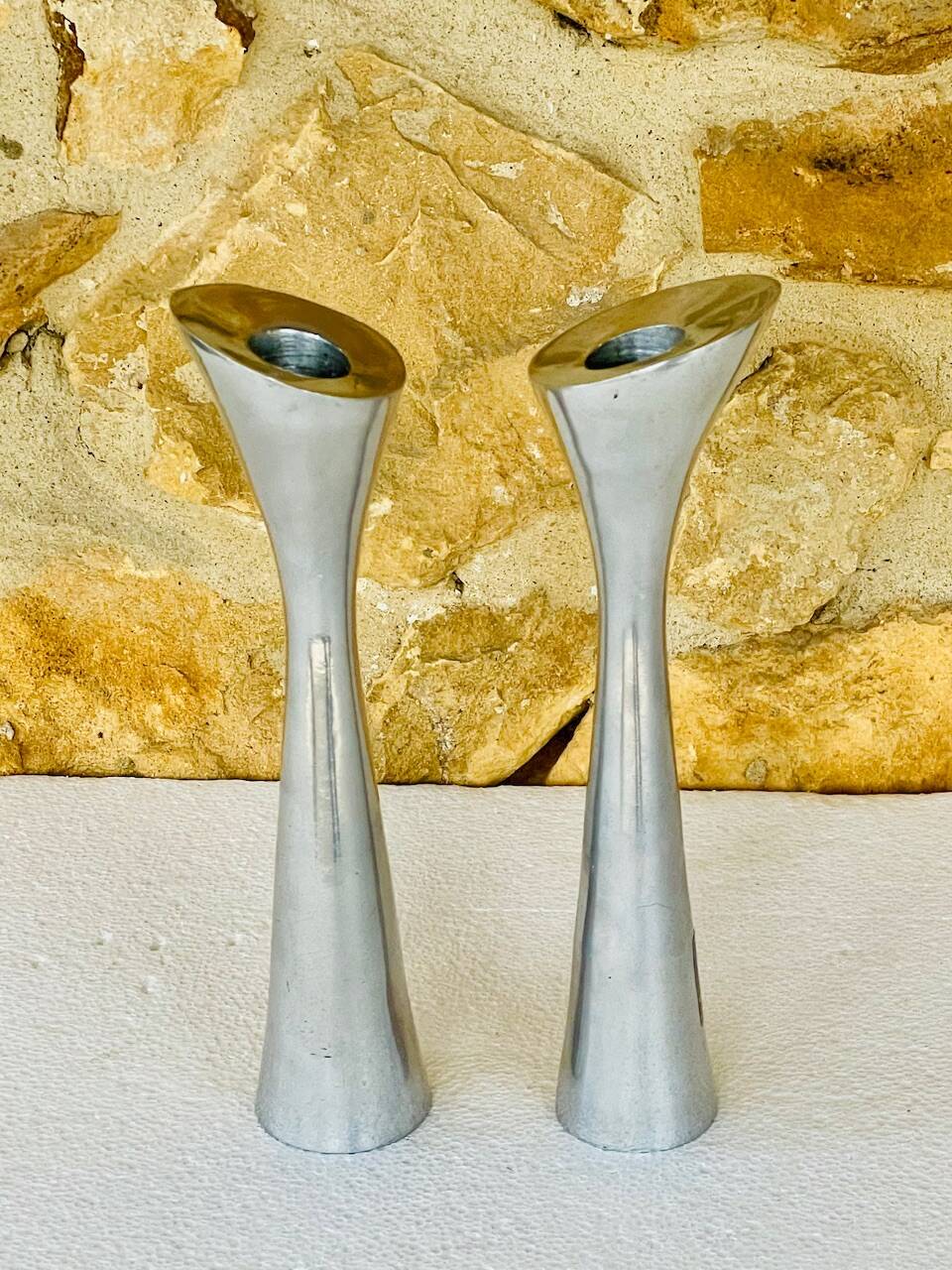 Scandinavian pair of candlesticks by Broste, Copenhagen circa 1970/1980.