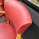 Pair of red vintage bridge armchairs