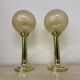 Set of 2 large globe glass table lamps , 1970s