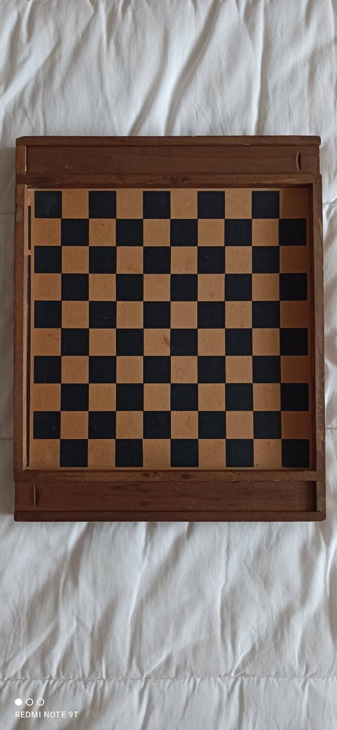Wooden game of checkers and goose