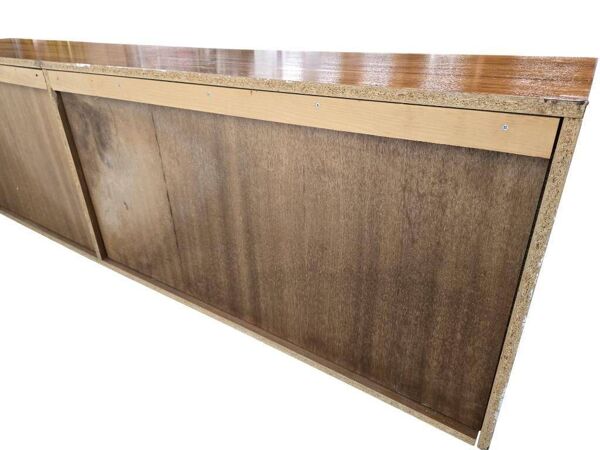 Armoire / placard mural vintage XL en bois avec portes coulissantes