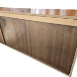 Vintage XL wooden wall cabinet / wardrobe with sliding doors