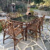 Rattan and bamboo dining room