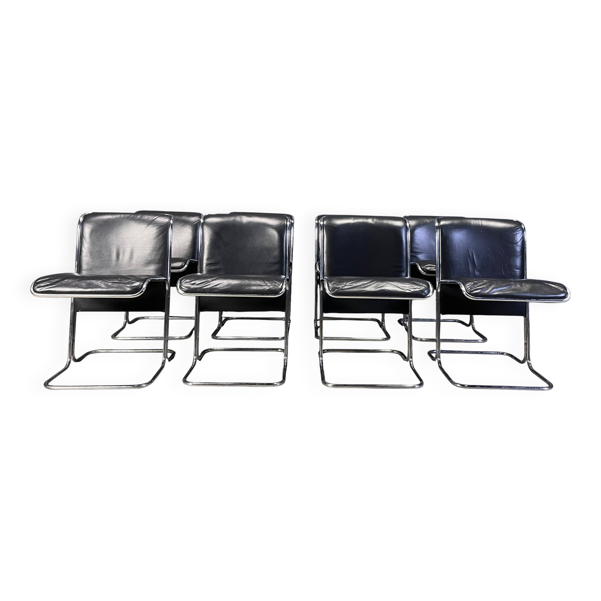 Set of 8 Calla chairs by Antonio Ari Colombo dining chairs, 1970s