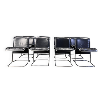 Set of 8 Calla chairs by Antonio Ari Colombo dining chairs, 1970s