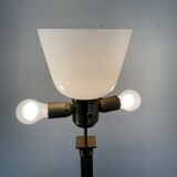 Empire style column lamp in bronze, opaline and marble