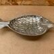 Antique vintage silver metal fish shape ashtray