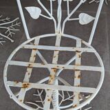 Sculptural Wrought Iron Garden Chairs with Tree Design 1950s Set of 5