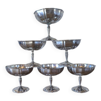 Set of 6 18/10 stainless steel ice cream cups