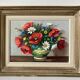 Painting painted in oil on canvas representing a bouquet of flowers signed Surgeon.