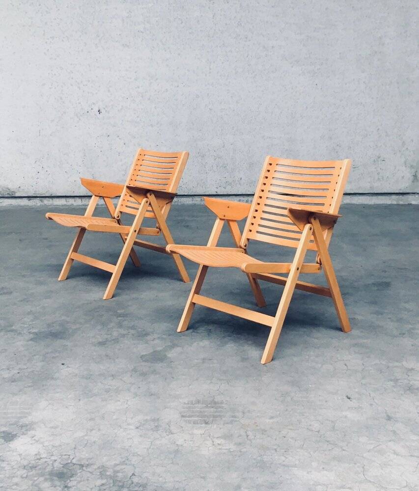 Set of Mid-Century Modern Design Rex Folding Chairs by Niko Kralj for Stol Kamnik, 1980s