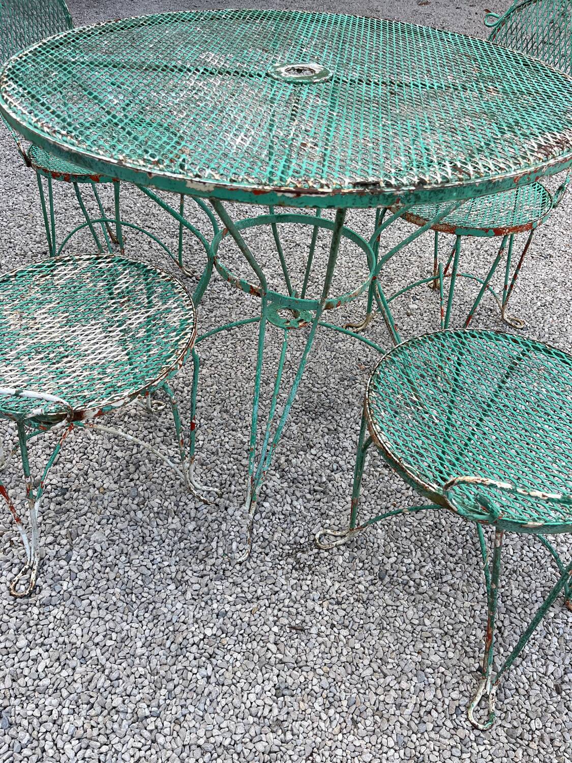 Salon de jardin fer forgé 1950/60