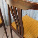 Chaises de salle à manger danoises modernes à lattes en palissandre, Ensemble de 2
