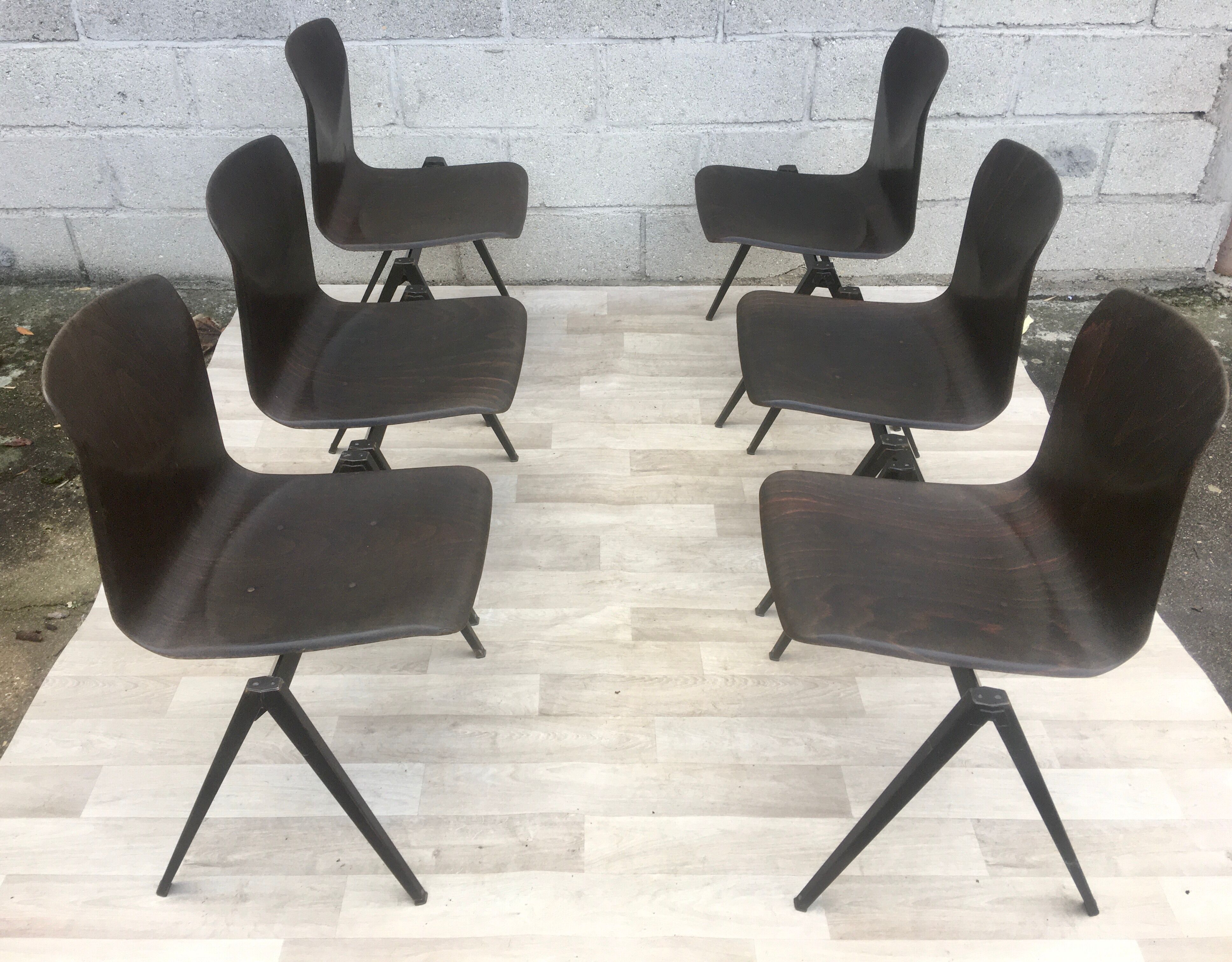 6 Industrial Chairs Galvanitas S22