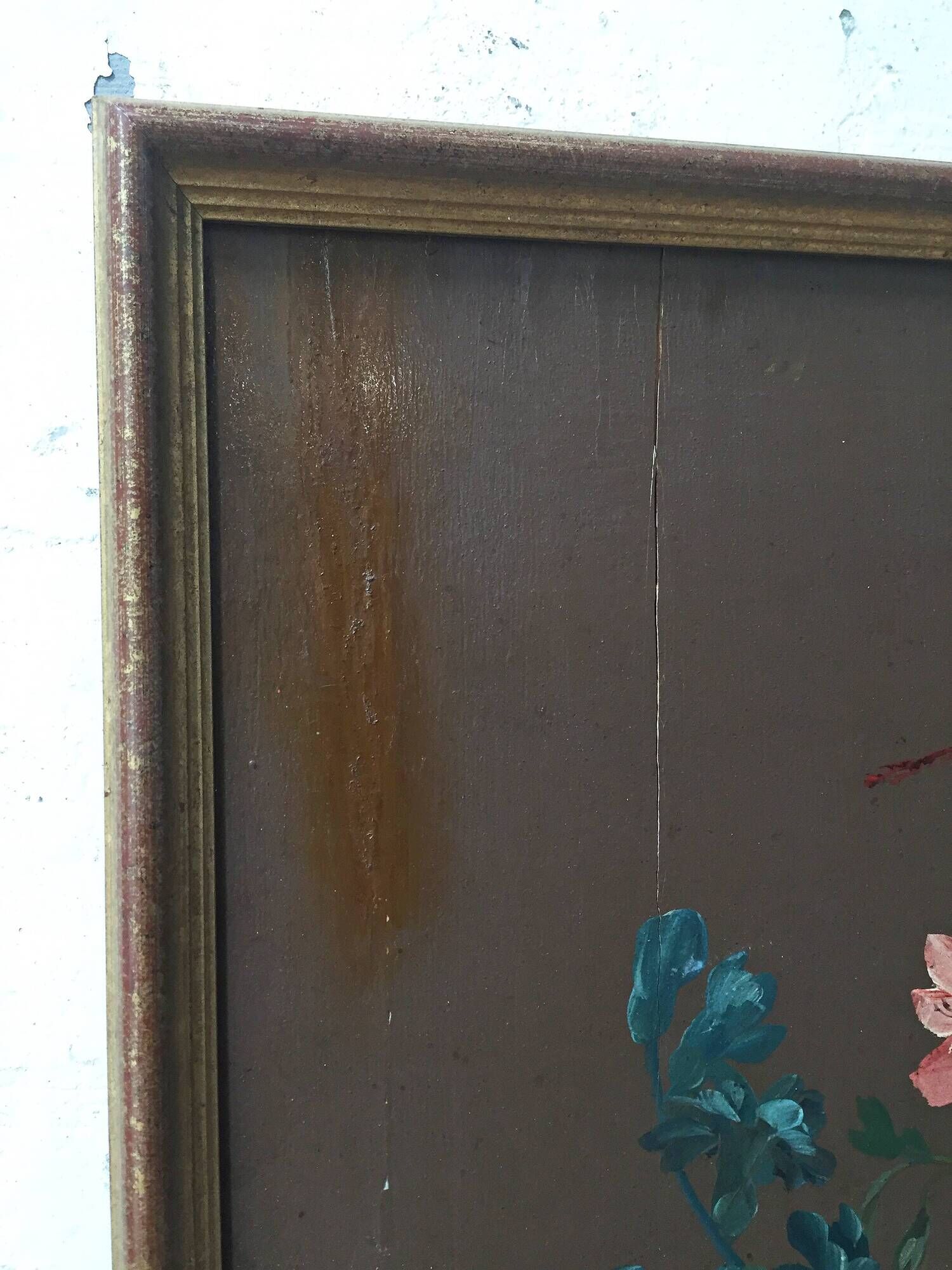 Peinture à l’huile sur bois XIXème format XXL