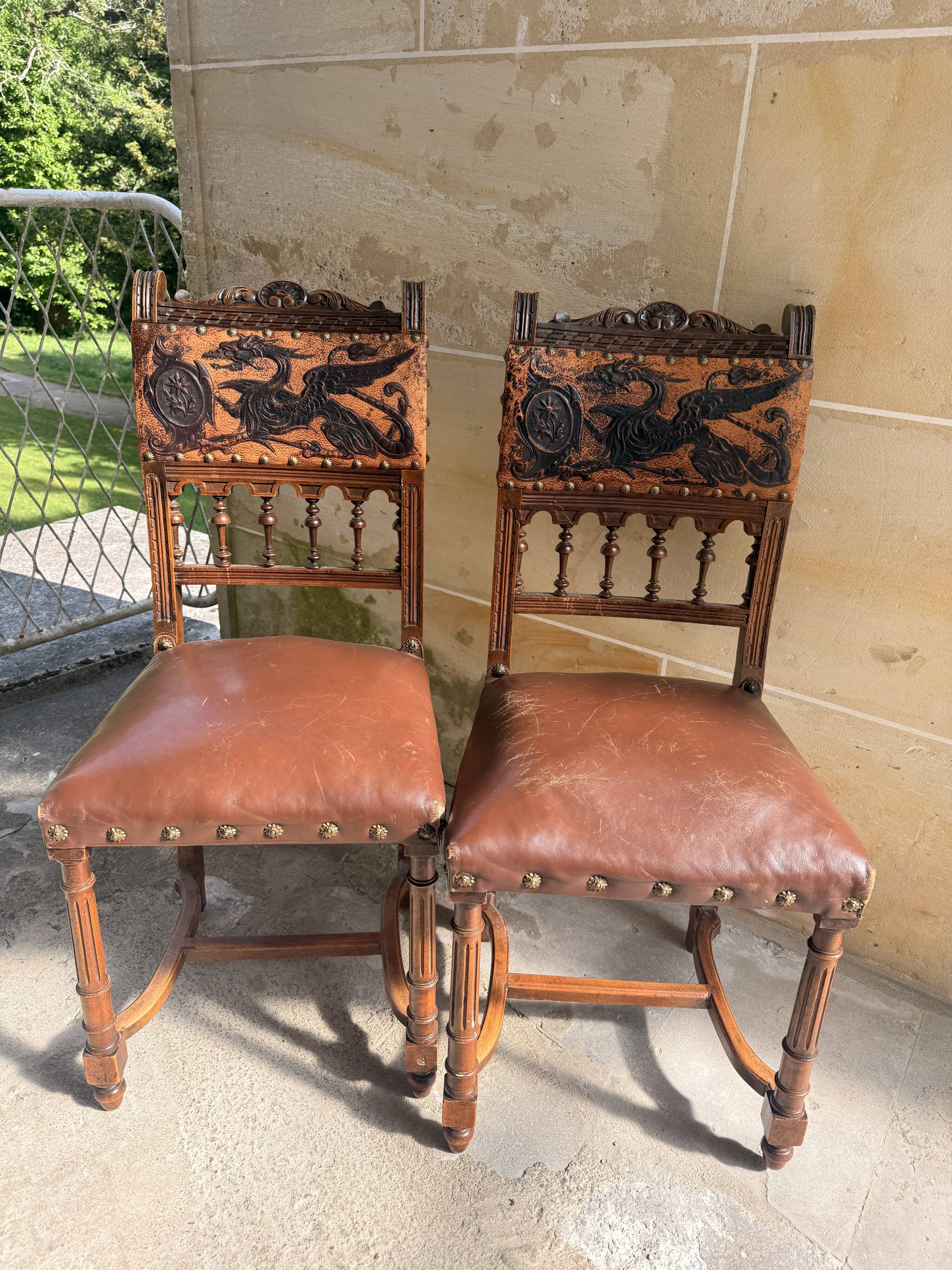 Pair of Neo-Renaissance chairs, France circa 1880