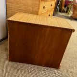 Dresser and rattan bedside tables