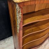 Bureau in the Louis XV style with rosewood marquetry and a marble top.