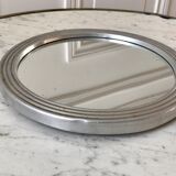 Silver round mirror top 50s