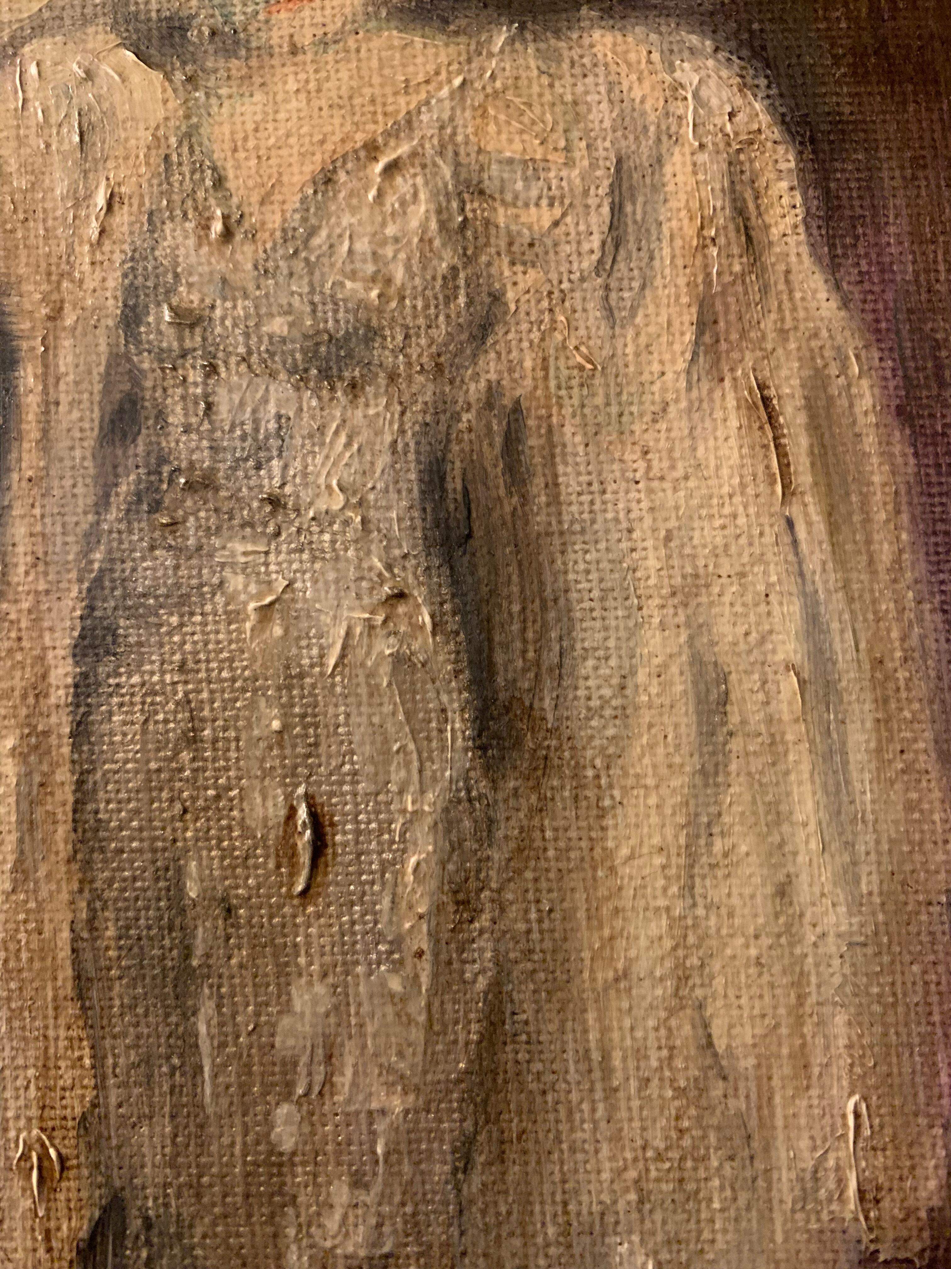 Oil on canvas signed female portrait the belle époque