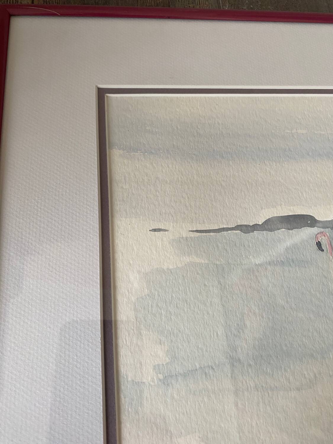 Watercolor flamingos