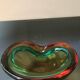 Cendrier/Vide poche. Murano/Sommerso. En verre d Art. Forme coeur