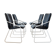 Series of 4 leather chairs, white lace-up sled