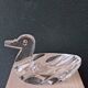 2 duck-shaped crystal salt cellars