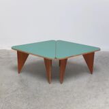 Unique pair of triangular coffee or side tables, 1960s