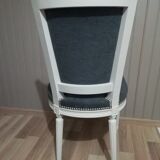 Fully restored grey Louis XVI style chairs