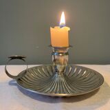 Solid silver hand candle holder