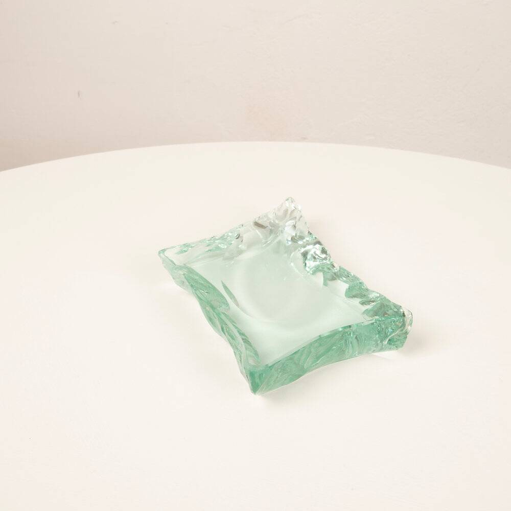 Solid crystal ashtray Fontana Arte Italy 1950s