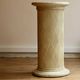 Vintage column/pedestal from the 70s-80s in travertine and wood.