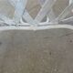 Pair of antique garden chairs, wrought iron, white paint.