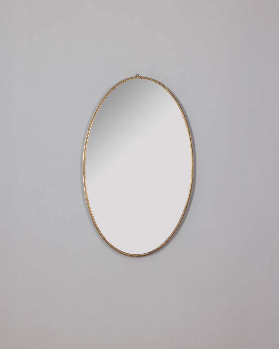 Vintage 1950s wall mirror in golden brass italian design