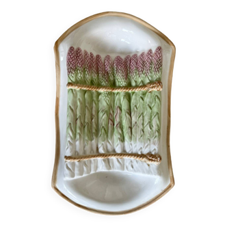 Plat en barbotine forme asperges