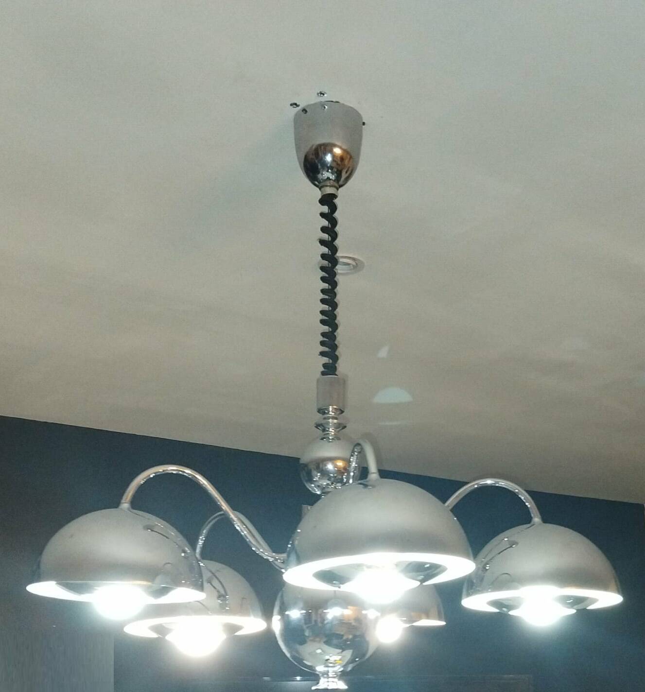 Chrome chandelier by gioffredo reggiani, 1970s