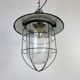 Industrial Green Enamel Cage Pendant Light, 1960s
