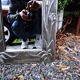 Vintage 70s Art Nouveau style hand-embossed tin wall mirror