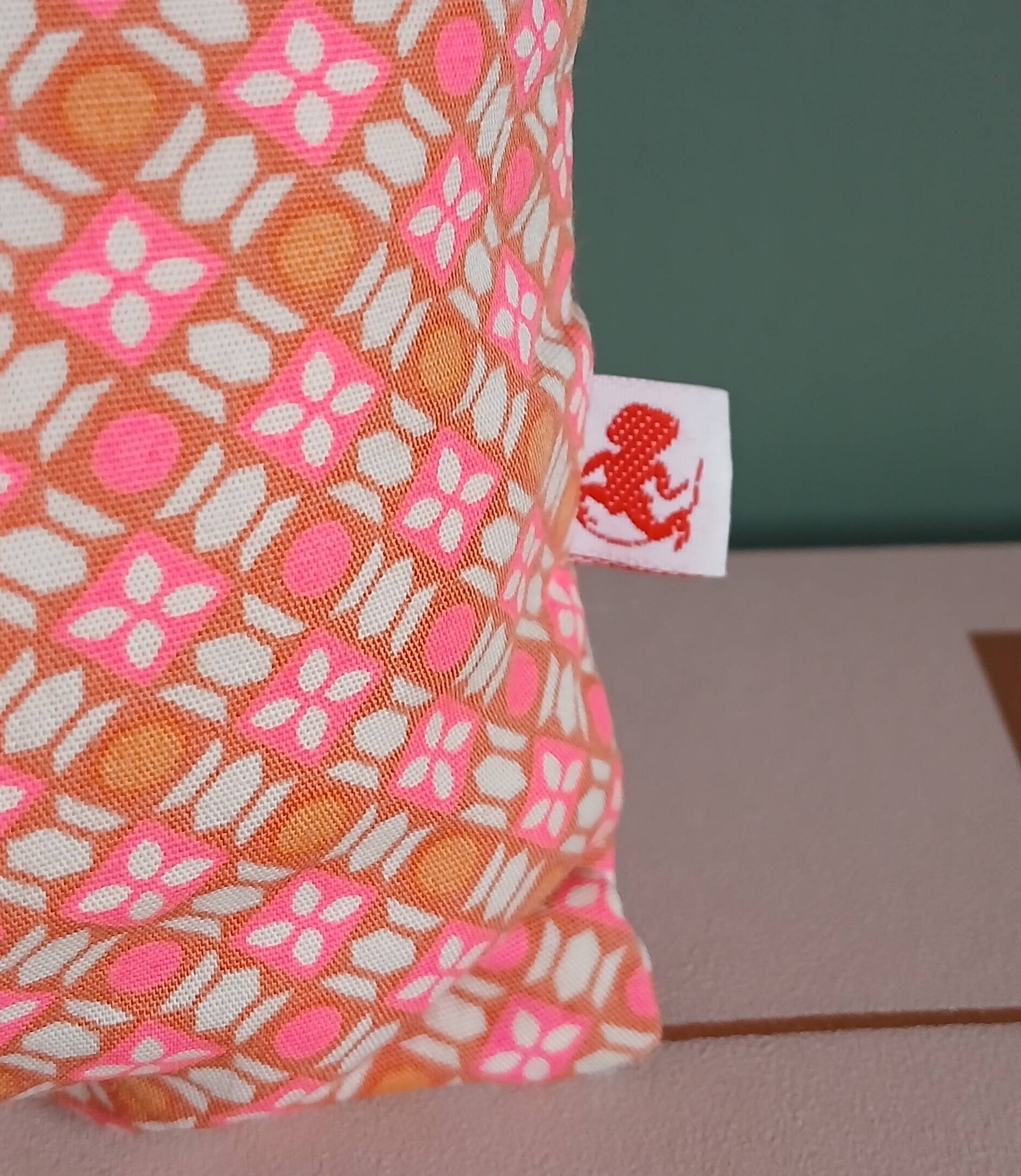 Vintage Petit Pan cushion, old label & logo