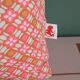 Vintage Petit Pan cushion, old label & logo