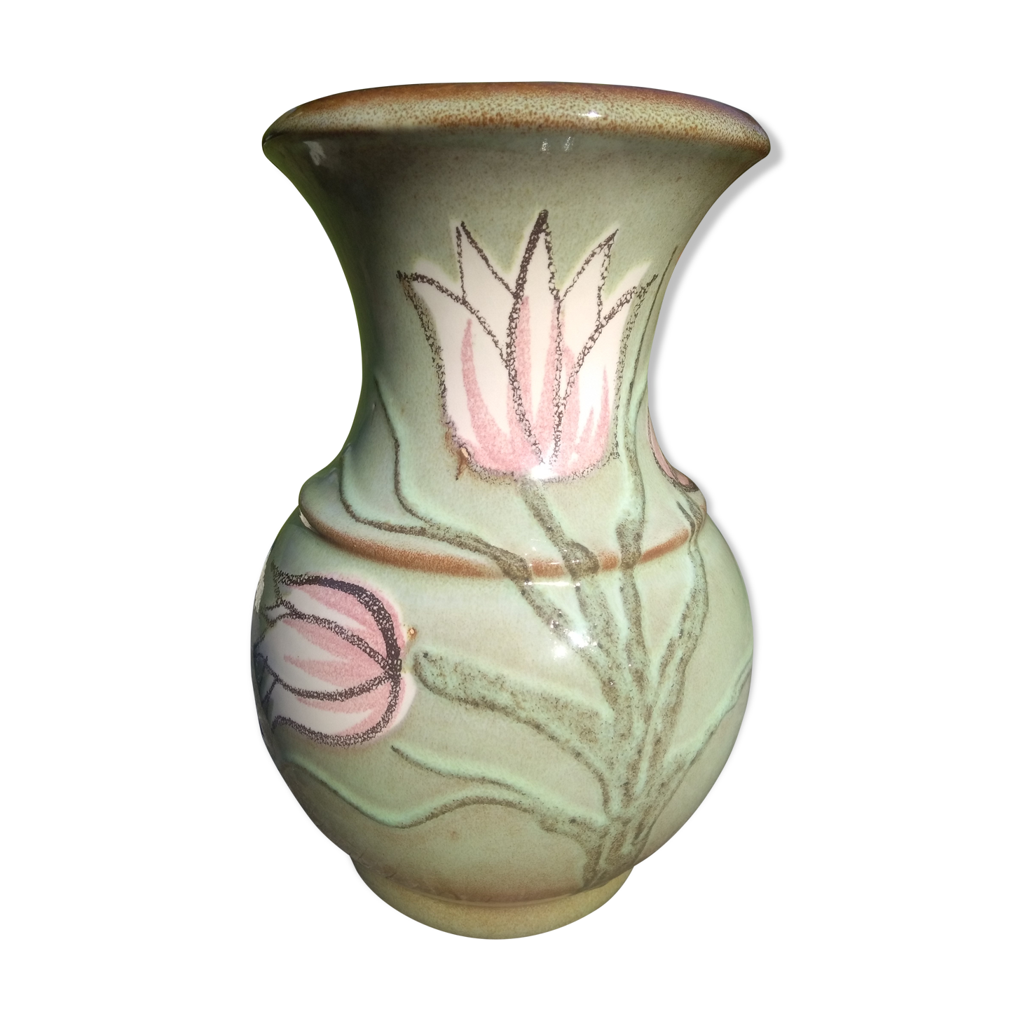 Flower-decorated vase 1960. Scheurich