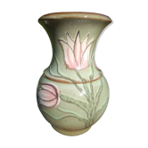 Vase à décor de fleurs 1960 Scheurich