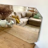 Large octagonal beveled mirror