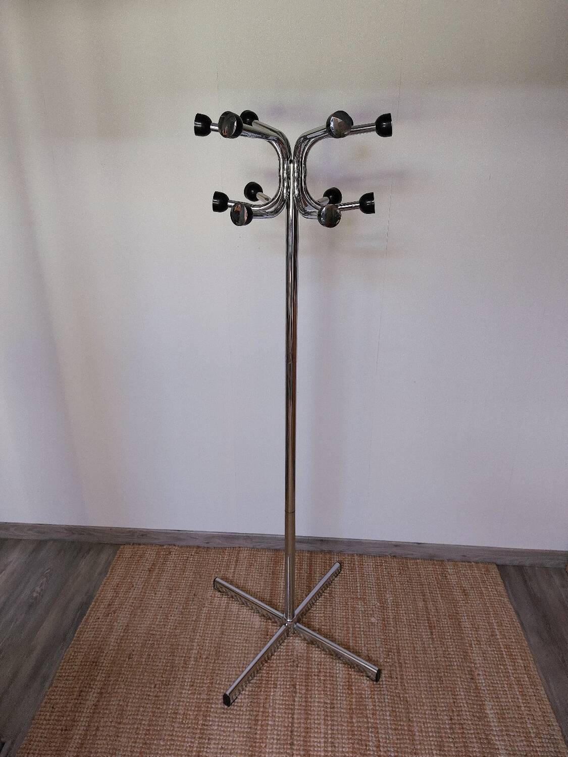 Vintage 1960s chrome parrot coat rack