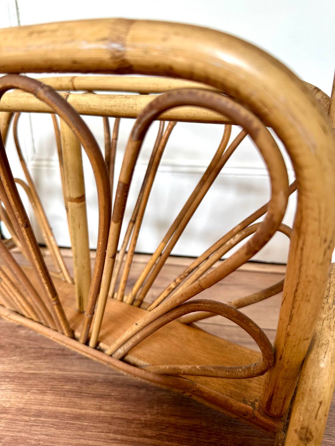 60s bamboo magazine rack